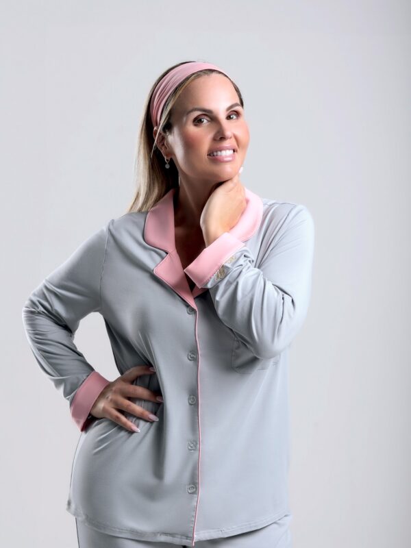 long sleeve button-down bamboo pajama Set for Women- Eloura -PJ Couture Collection