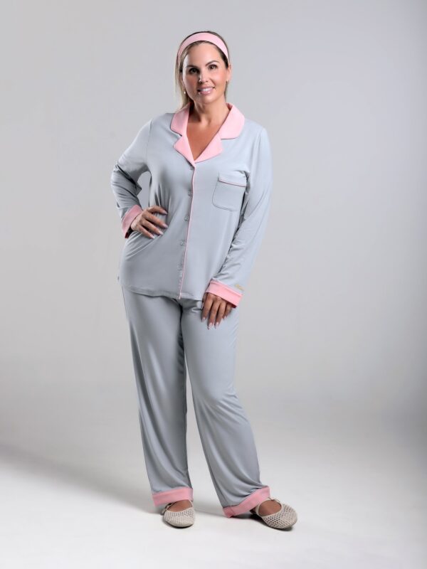 long sleeve button-down bamboo pajama Set for Women- Eloura -PJ Couture Collection